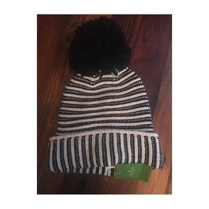 NWT Kate Spade 100% wool hat with pompom
